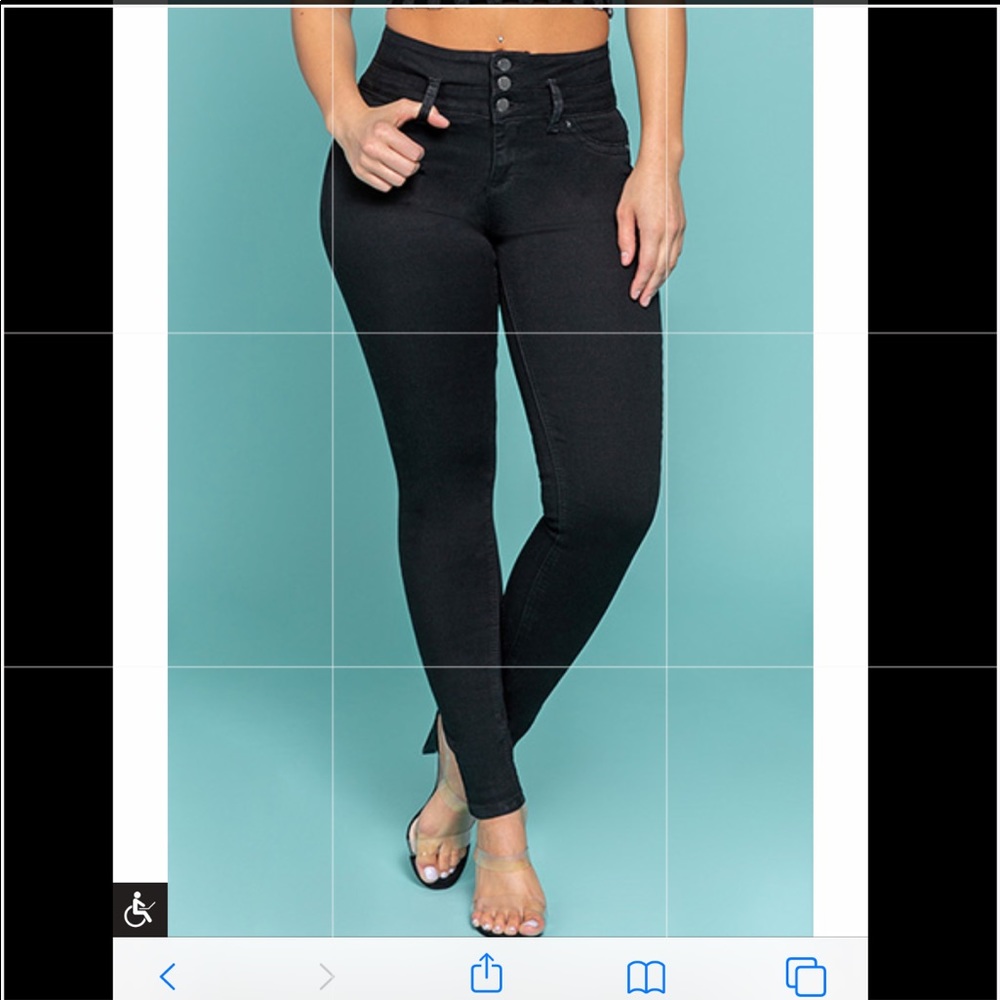 BLack super high waisted skinny jeans. NWT